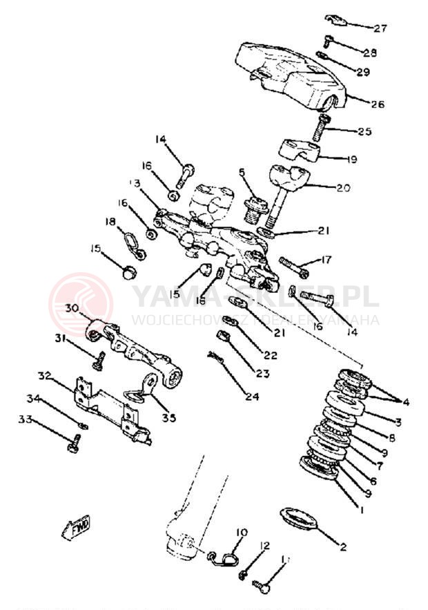 Schemat "Półki zawieszenia" do Yamaha VIRAGO 750 XV750H