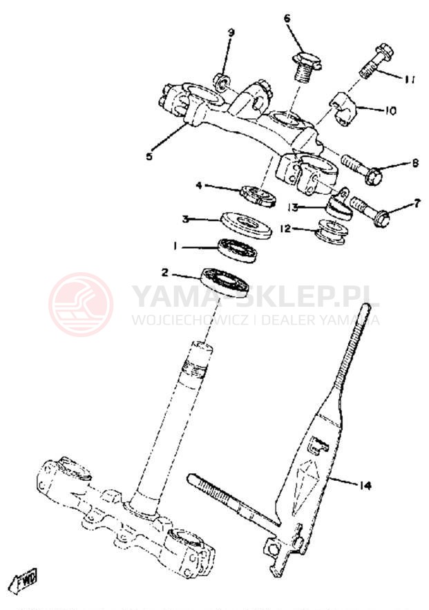 Schemat "Półki zawieszenia" do Yamaha YZ250F