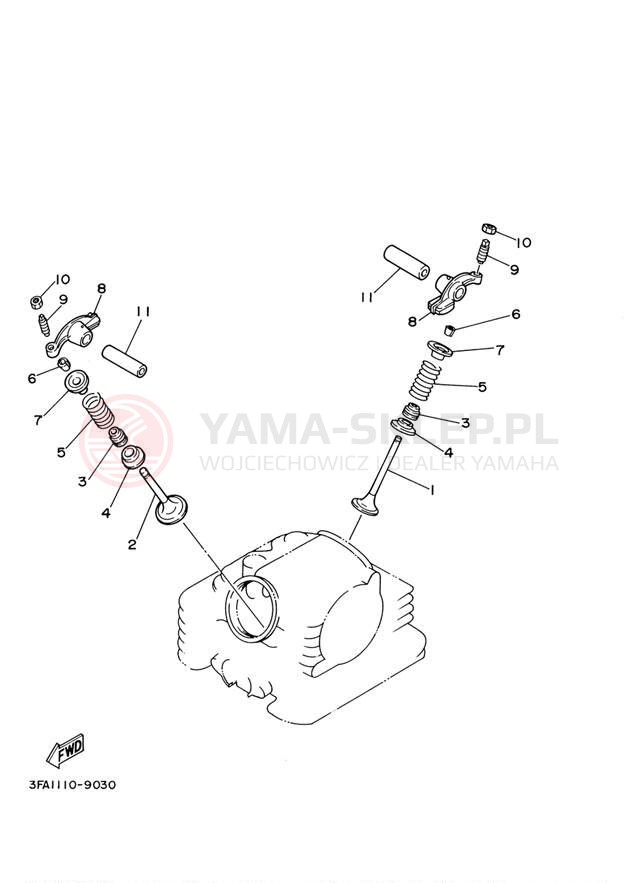 Schemat "zawory" do Yamaha GRIZZLY 125 YFM125S