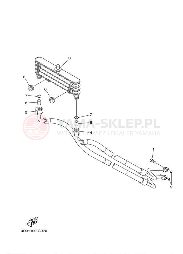 Schemat "Chłodnica oleju" do Yamaha RAPTOR 250 YFM25RZW