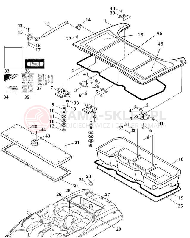 Schemat "DECK HATCH" do Yamaha AR210 LST1200DC