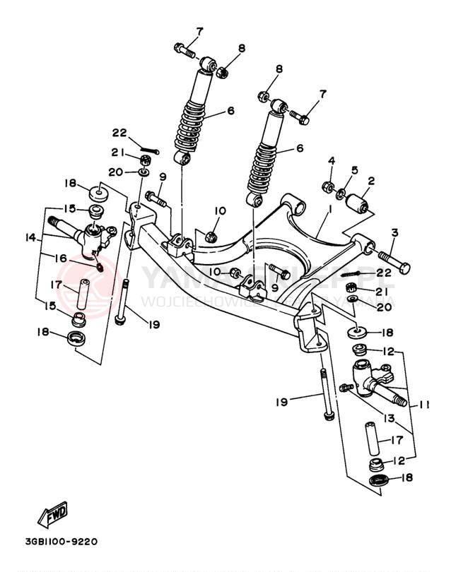 Schemat "Koło przód" do Yamaha BADGER YFM80J