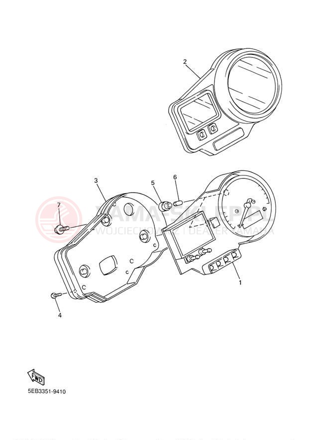 Schemat "licznik" do Yamaha YZFR6 YZFR6P/YZFR6PC