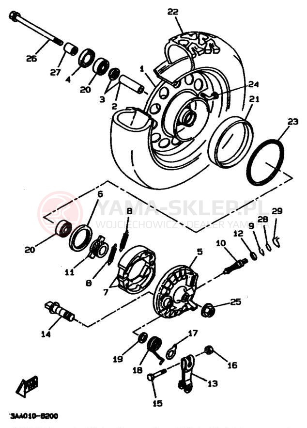 Schemat "Koło przód" do Yamaha ZUMA II CW50J