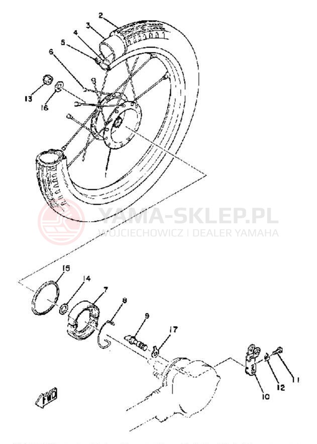 Schemat "Koło tył" do Yamaha QT50G