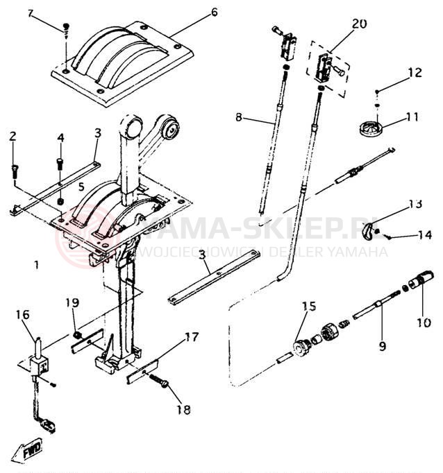 Schemat "Sterowanie napędem" do Yamaha EXCITER SINGLE EXS1200W