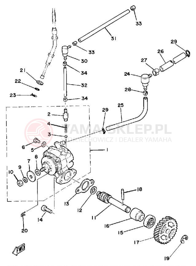 Schemat "Pompa olejowa" do Yamaha MX175H