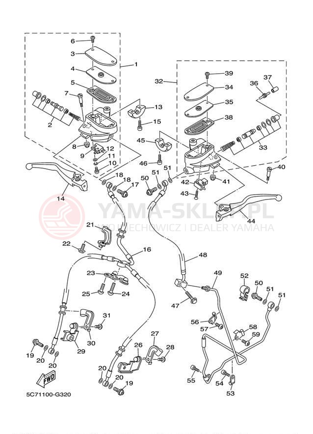 Schemat "Pompa hamulcowa przednia" do Yamaha RAIDER XV19CXB/XV19CXCB