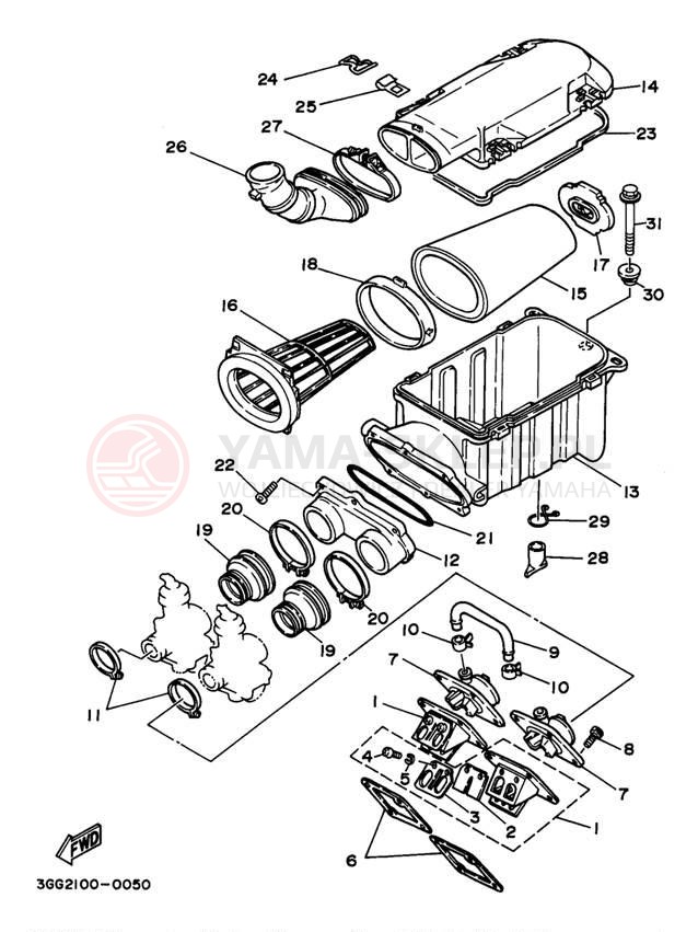 Schemat "Wtrysk paliwa" do Yamaha BANSHEE YFZ350K