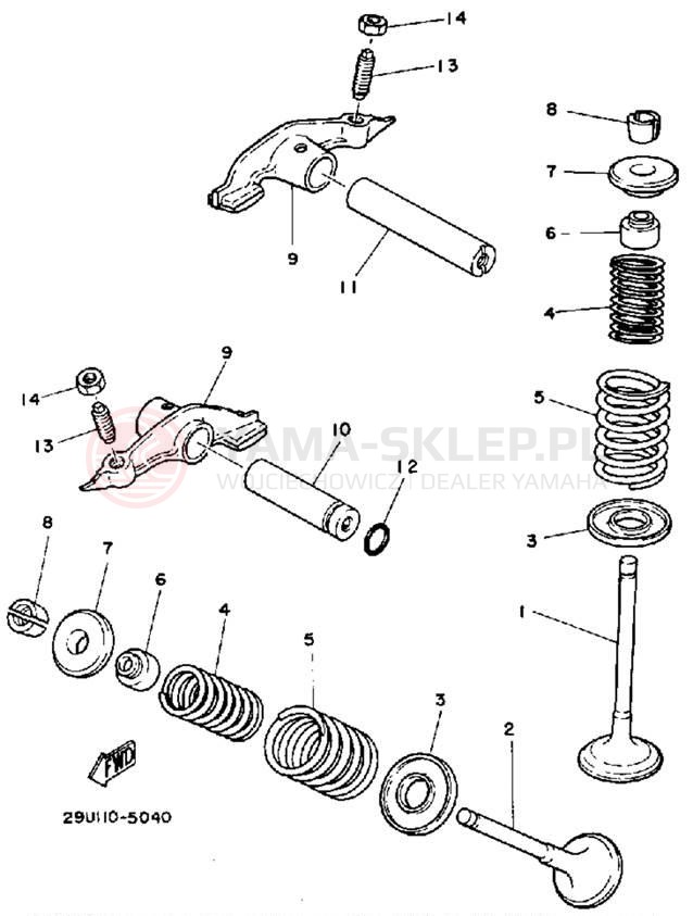 Schemat "zawory" do Yamaha YFB250D_MN