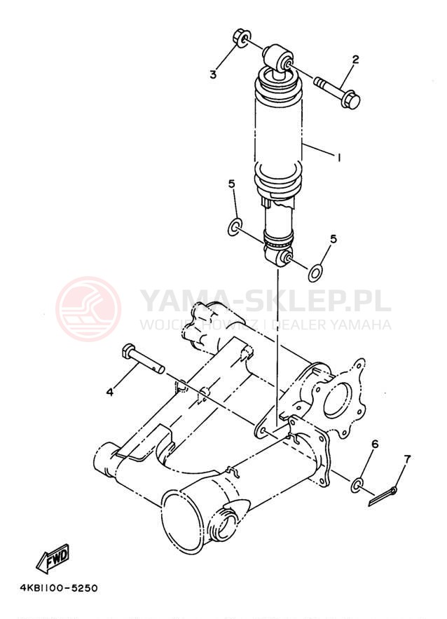 Schemat "zawieszenie tył" do Yamaha WOLVERINE YFM35FXJ
