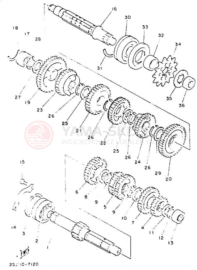 Schemat "Skrzynia biegów " do Yamaha BANSHEE YFZ350E