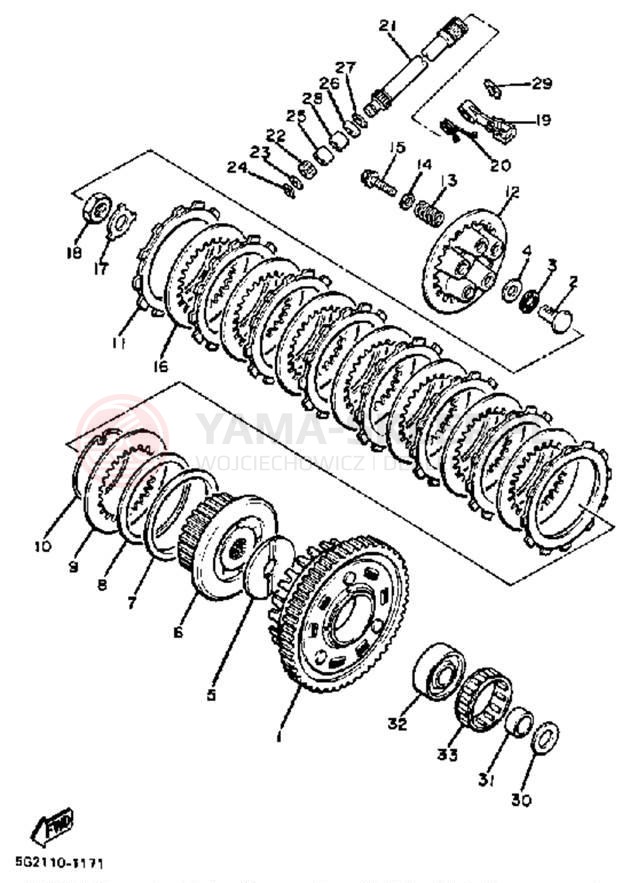 Schemat "sprzęgło" do Yamaha XJ750RK