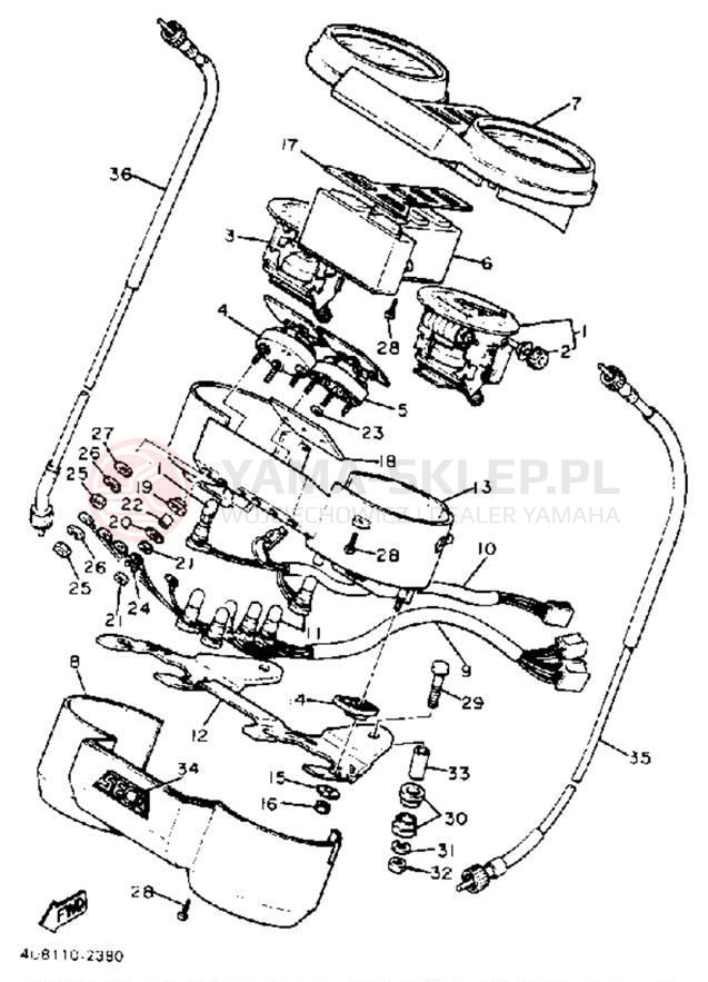 Schemat "licznik" do Yamaha XJ550RJ