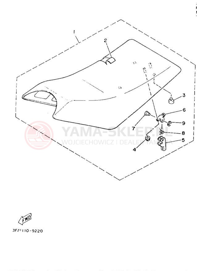 Schemat "siedzenie" do Yamaha BREEZE YFA1F