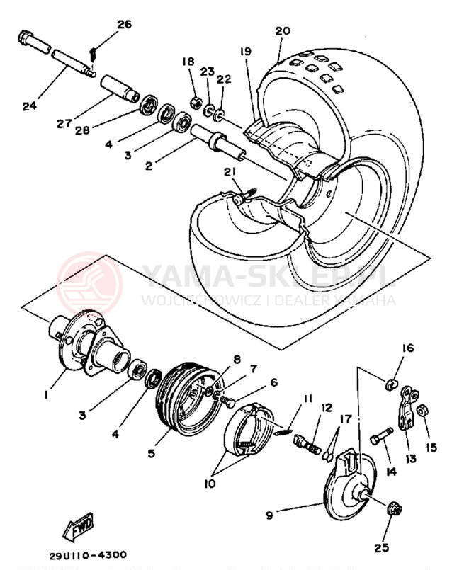 Schemat "Koło przód" do Yamaha YTM200N