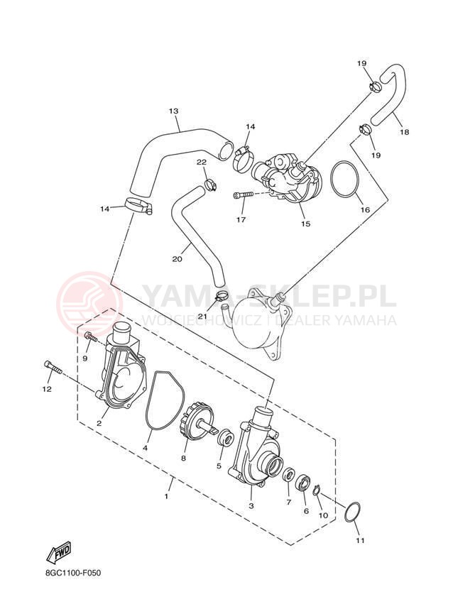 Schemat "Pompa wody" do Yamaha PHAZER RTX PZ50RTEW