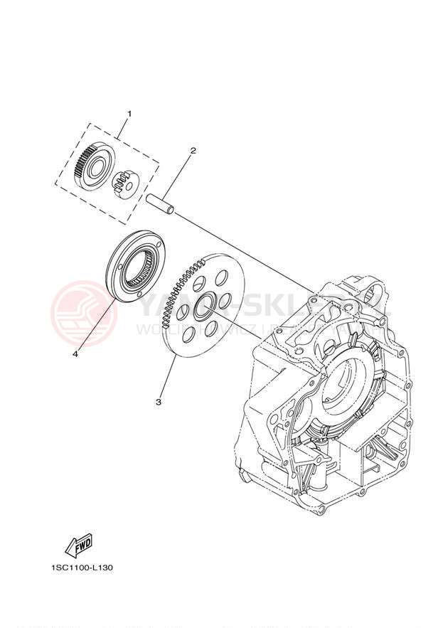 Schemat "rozrusznik" do Yamaha GRIZZLY 300 YFM30GBL/YFM30GBGR