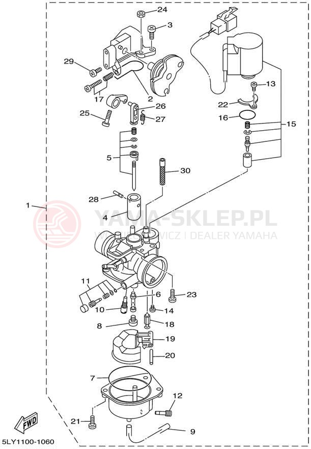 Schemat "Gaźnik" do Yamaha VINO YJ50RN