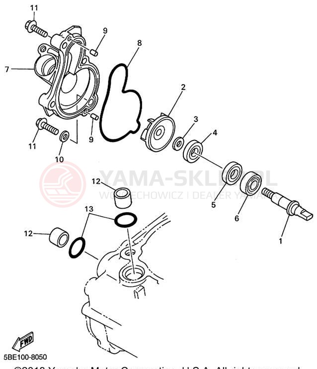 Schemat "Pompa wody" do Yamaha YZ400FL