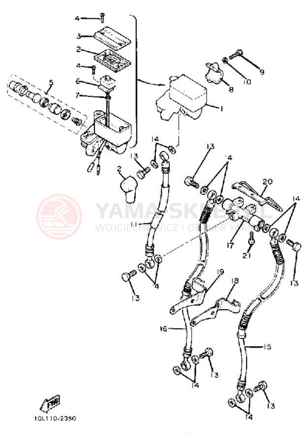 Schemat "Pompa hamulcowa przednia" do Yamaha XV920J