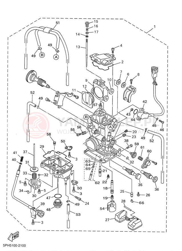 Schemat "Gaźnik" do Yamaha WR250F WR250FP