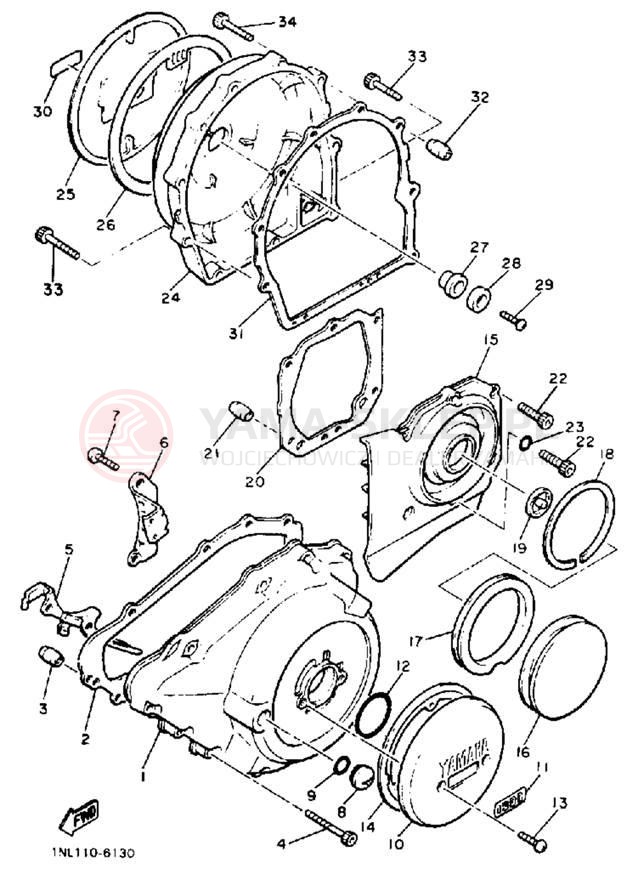 Schemat "Pokrywa silnika" do Yamaha XVZ13U/XVZ13UC