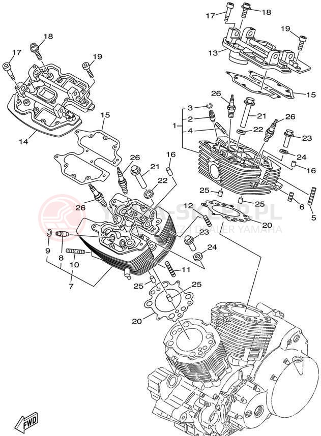 Schemat "głowica" do Yamaha ROAD STAR XV1600AP/XV1600APC