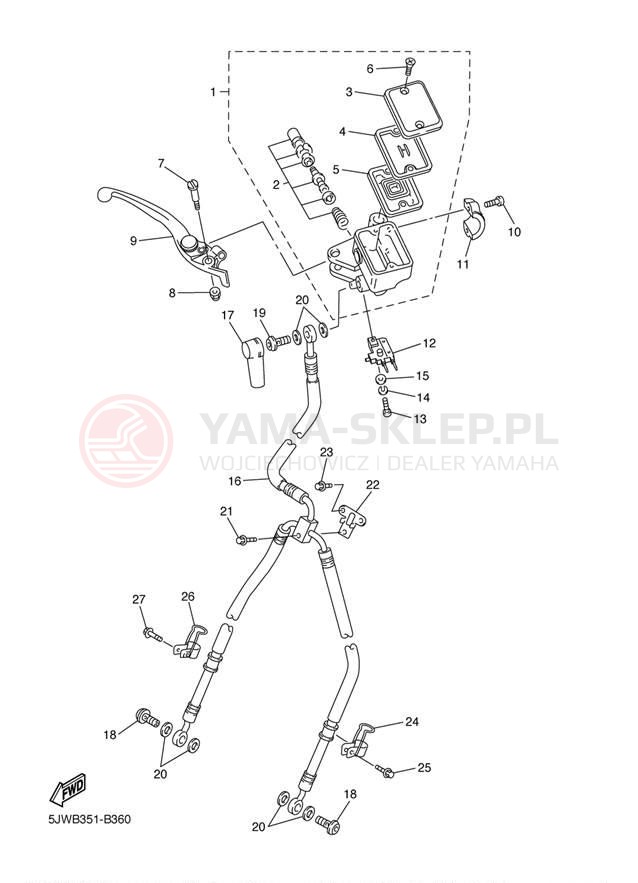 Schemat "Pompa hamulcowa przednia" do Yamaha FJR1300 FJR13T/FJR13TC