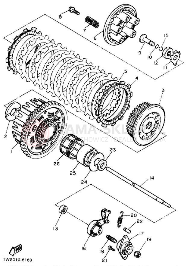 Schemat "sprzęgło" do Yamaha FZR400A