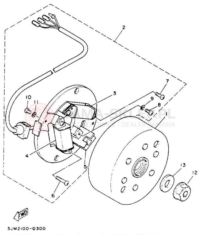 Schemat "prądnica" do Yamaha BLASTER YFS200E_MN