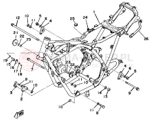 Schemat "rama" do Yamaha XS500 XS500E