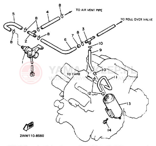 Schemat "Pompa paliwa" do Yamaha XVZ13U/XVZ13UC