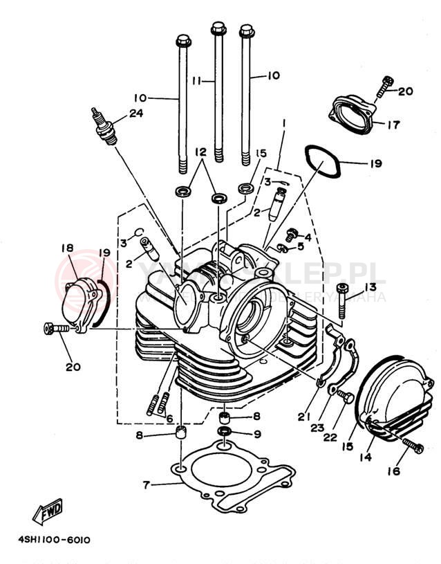 Schemat "głowica" do Yamaha KODIAK 4WD YFM400FWK