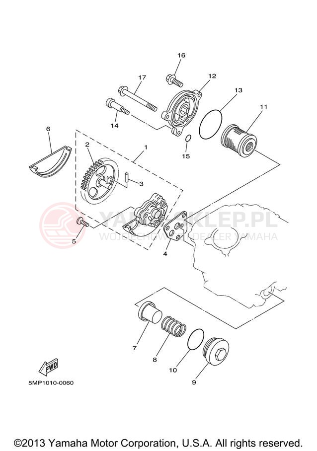 Schemat "Pompa olejowa" do Yamaha XT225 XT225V/XT225VC