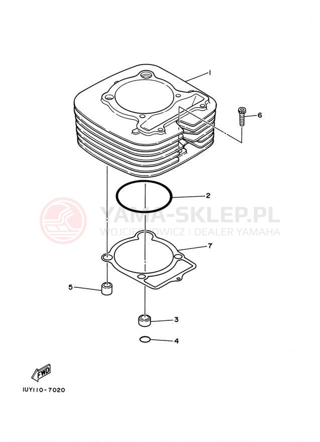 Schemat "cylinder" do Yamaha WARRIOR YFM350XR/YFM350XRC