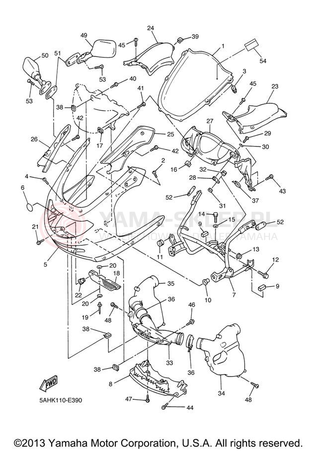 Schemat "elementy nadwozia" do Yamaha YZF600R YZF600RVC/YZF600RV