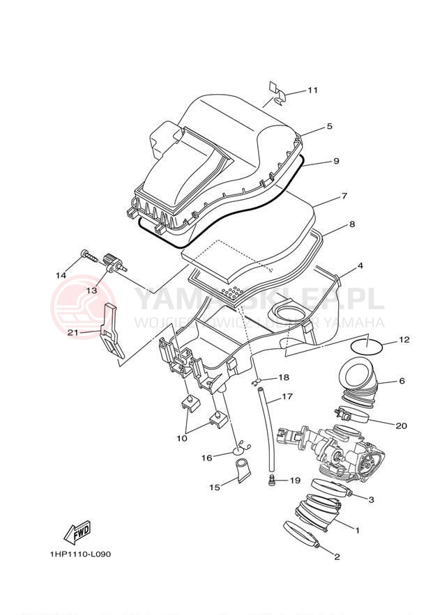 Schemat "Wtrysk paliwa" do Yamaha YFM700DHE