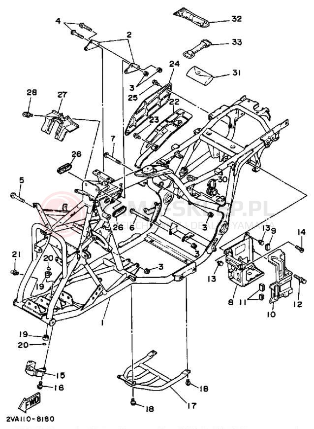 Schemat "rama" do Yamaha MOTO-4 YFM350ERU