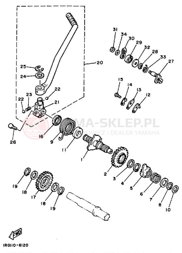 Schemat "rozrusznik" do Yamaha TT350T