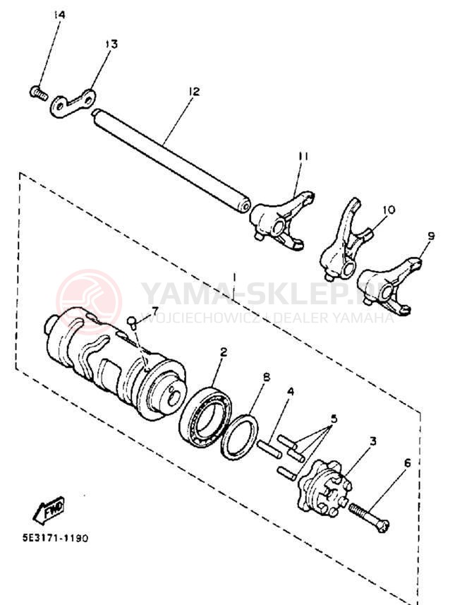 Schemat "Wodziki, automat" do Yamaha VIRAGO 1100 XV1100E/XV1100EC