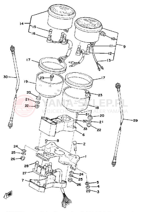 Schemat "Przędkościomierz" do Yamaha XS500 XS500E