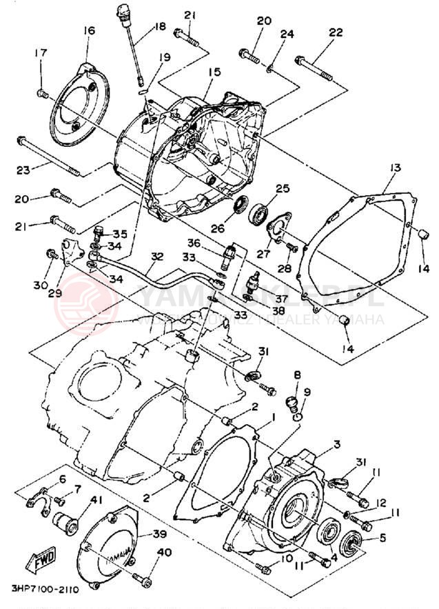Schemat "Pokrywa silnika" do Yamaha MOTO-4 YFM350ERD