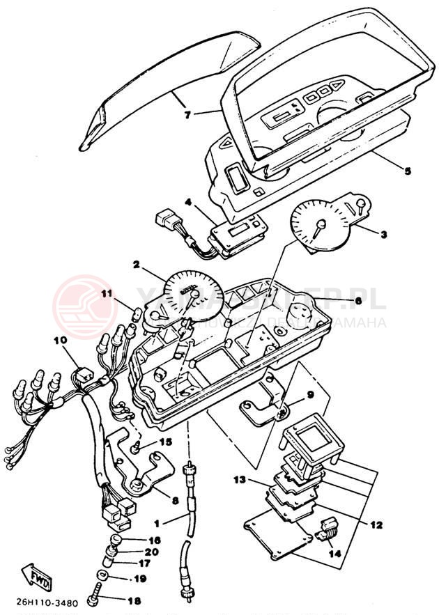 Schemat "licznik" do Yamaha XVZ12TDK