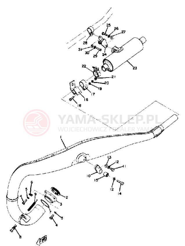 Schemat "Wydech końcowy" do Yamaha SC500