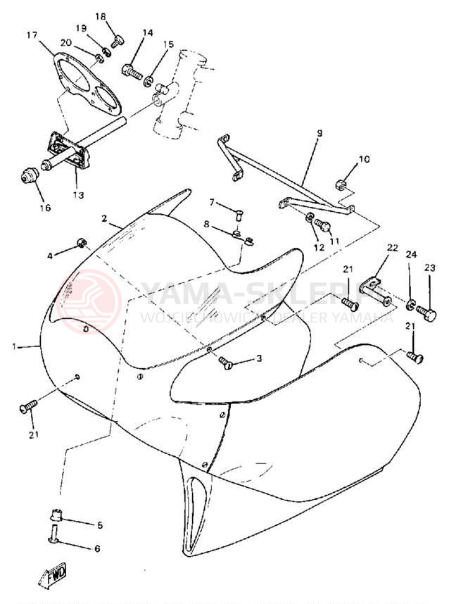 Schemat "elementy nadwozia" do Yamaha TZ125G
