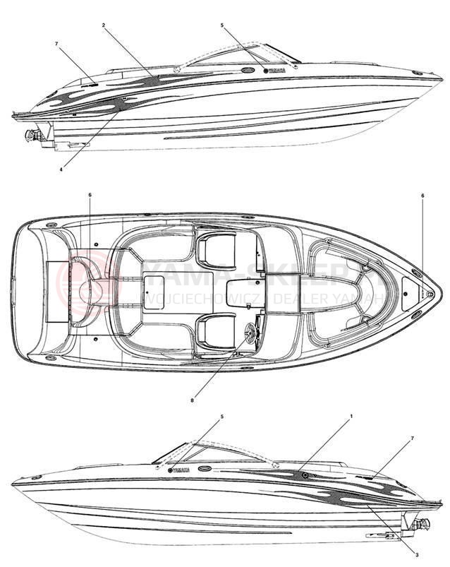 Schemat "naklejki" do Yamaha AR230 SRT1000BD