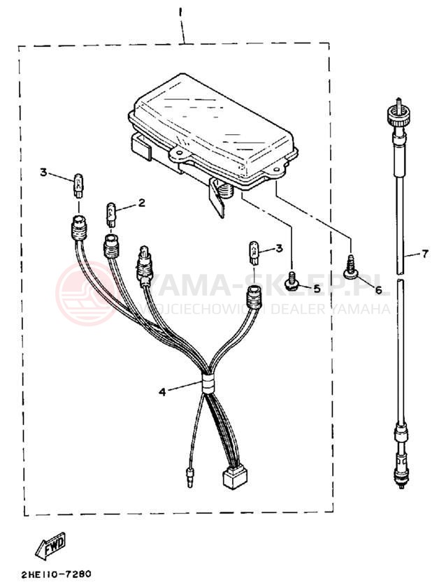 Schemat "licznik" do Yamaha CE50ET