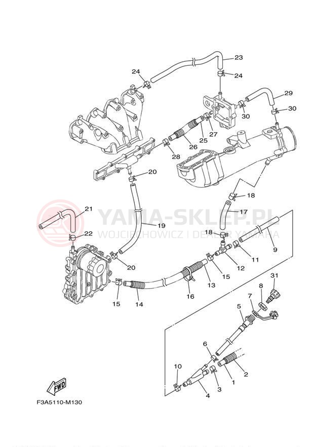 Schemat "Wydech końcowy" do Yamaha 212X XAT1800AN/XAT1800BN