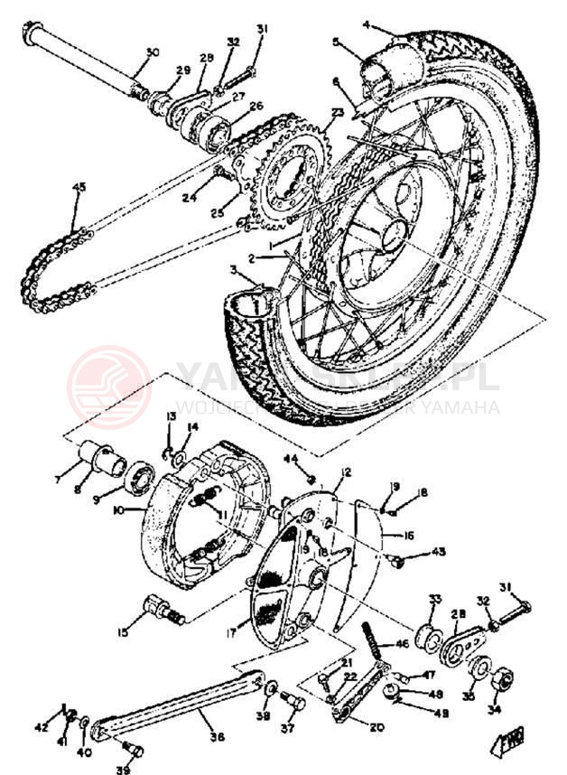 Schemat "Koło tył" do Yamaha TD2